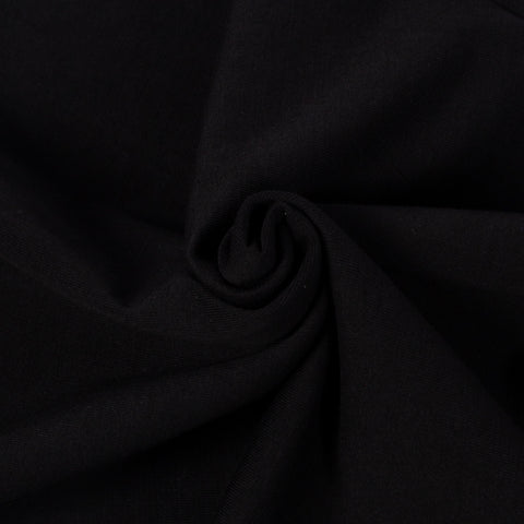 Merz b. Schwanen Deep Black 215 Loopwheeled Midweight T-Shirt - Cotton, Jersey, Knit, Made In Germany - Detail View