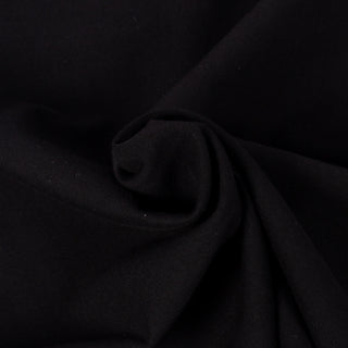 Merz b. Schwanen Deep Black 2M06 Mid-Century Long Sleeve Henley - Cotton, Denim, Jersey, Woven, Made In Germany - Detail View