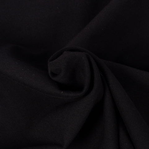 Merz b. Schwanen Deep Black 2M06 Mid-Century Long Sleeve Henley - Cotton, Denim, Jersey, Woven, Made In Germany - Detail View