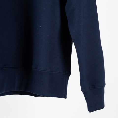 Merz b. Schwanen Ink Blue 3M46 Mid-Century Fleece Sweatshirt - Navy, Cotton, Classic Fit, Knit, Made In Germany - View 5