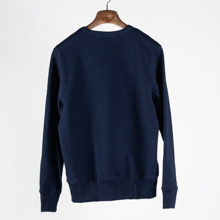 Merz b. Schwanen Ink Blue 3M46 Mid-Century Fleece Sweatshirt - Navy, Cotton, Classic Fit, Knit, Made In Germany - View 6