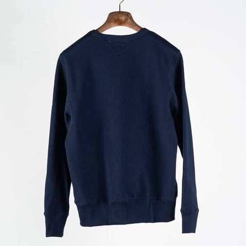 Merz b. Schwanen Ink Blue 3M46 Mid-Century Fleece Sweatshirt - Navy, Cotton, Classic Fit, Knit, Made In Germany - View 6