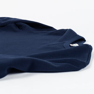 Merz b. Schwanen Ink Blue 3M46 Mid-Century Fleece Sweatshirt - Navy, Cotton, Classic Fit, Knit, Made In Germany - View 9