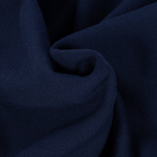Merz b. Schwanen Ink Blue 3M46 Mid-Century Fleece Sweatshirt - Navy, Cotton, Classic Fit, Knit, Made In Germany - Detail View