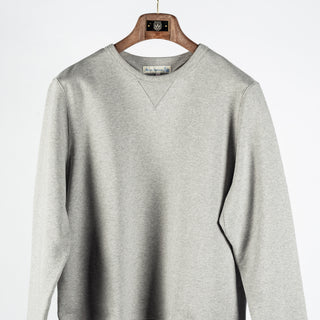 Merz b. Schwanen Grey Melange 3M46 Mid-Century Fleece Sweatshirt - Cotton, Classic Fit, Knit, Made In Germany - View 7