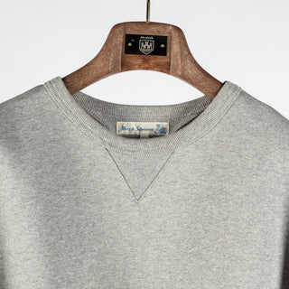 Merz b. Schwanen Grey Melange 3M46 Mid-Century Fleece Sweatshirt - Cotton, Classic Fit, Knit, Made In Germany - View 8