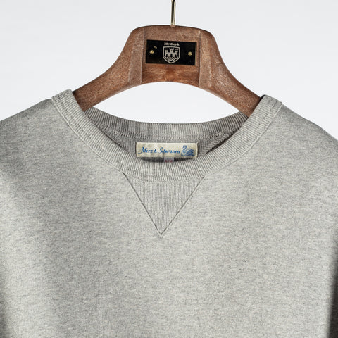 Merz b. Schwanen Grey Melange 3M46 Mid-Century Fleece Sweatshirt - Cotton, Classic Fit, Knit, Made In Germany - View 8