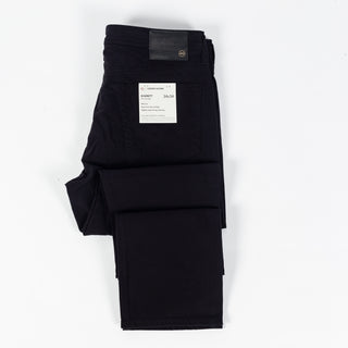 AG Everett Sueded Stretch Sateen Super Black Denim - Cotton, Denim, Velvet, Straight Fit, Knit - View 8