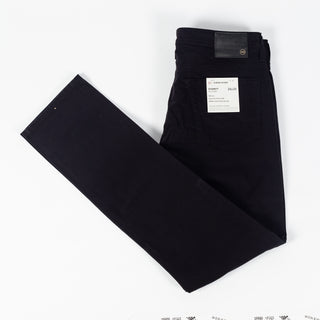AG Everett Sueded Stretch Sateen Super Black Denim - Cotton, Denim, Velvet, Straight Fit, Knit - View 9