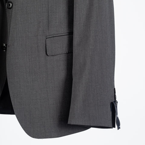 Joop Charcoal Herby-Blayr Wool Suit - Wool, Slim Fit, Solid - Back View