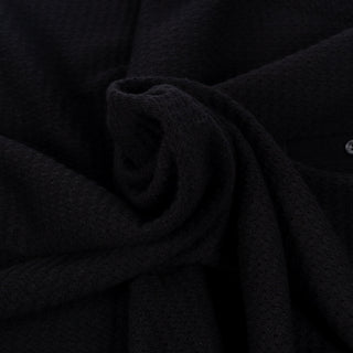 Black Cotton Blend Honeycomb Stitch Polo - Mr.Derk