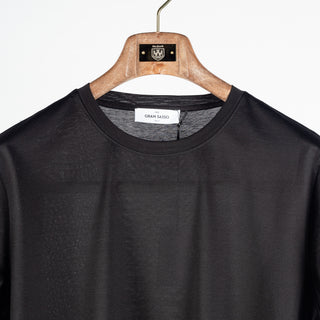 Gran Sasso Black Cotton Filo di Scozia T-Shirt 6