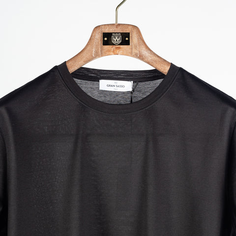Gran Sasso Black Cotton Filo di Scozia T-Shirt 6