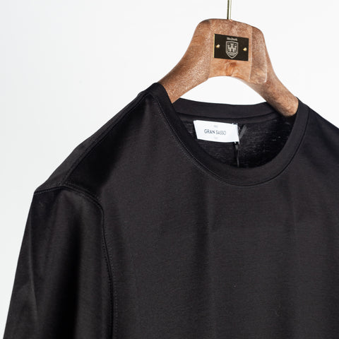 Gran Sasso Black Cotton Filo di Scozia T-Shirt 3