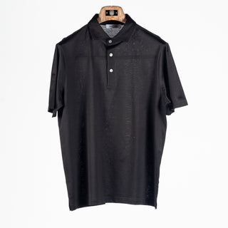 Gran Sasso Black Cotton Filo di Scozia Polo 1
