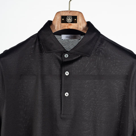 Gran Sasso Black Cotton Filo di Scozia Polo 6