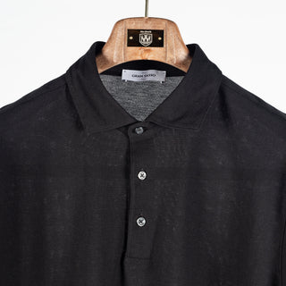 Gran Sasso Black Micro-Piqué Polo 6