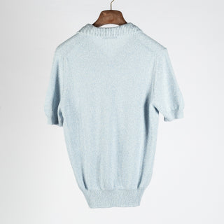 Gran Sasso Light Blue Bouclé Knit Polo 4