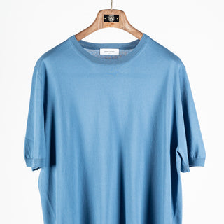 Gran Sasso Steele Blue Fresh Cotton Crew 5