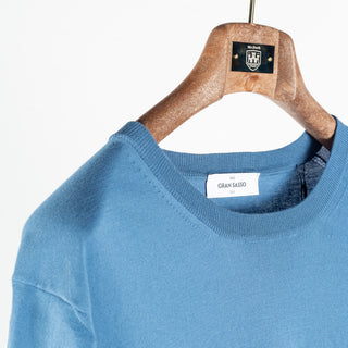 Gran Sasso Steele Blue Fresh Cotton Crew 3