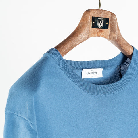 Gran Sasso Steele Blue Fresh Cotton Crew 3