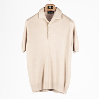 Gran Sasso Taupe Silk Knit Polo 1