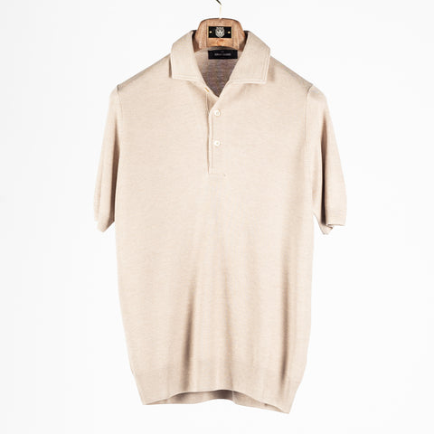 Gran Sasso Taupe Silk Knit Polo 1