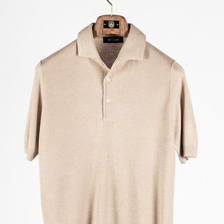 Gran Sasso Taupe Silk Knit Polo 5