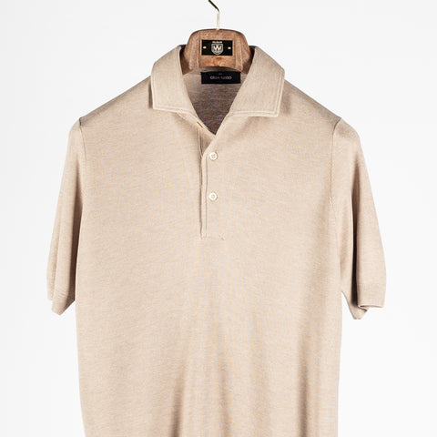 Gran Sasso Taupe Silk Knit Polo 5