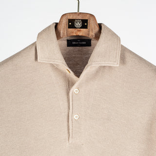 Gran Sasso Taupe Silk Knit Polo 6