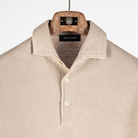 Gran Sasso Taupe Silk Knit Polo 6
