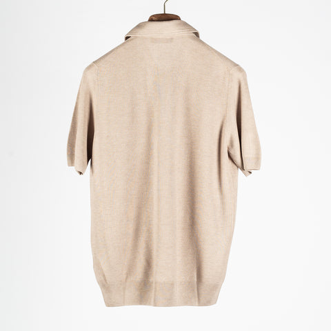 Gran Sasso Taupe Silk Knit Polo 4