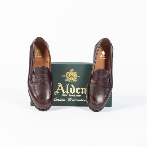 Alden 9694F Penny Loafer Flex Welt in Soft Dark Brown Calf 8