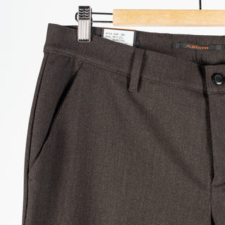Alberto Brown Herringbone Lou 1446 Trouser 3