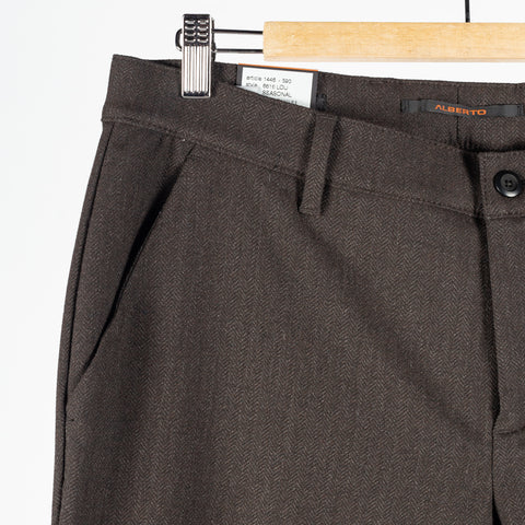 Alberto Brown Herringbone Lou 1446 Trouser 3