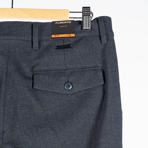 Alberto Navy Herringbone Lou 1446 Trouser 7