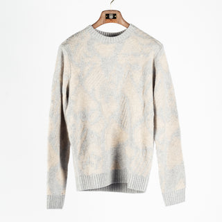 Stenstroms Grey & Tan Merino and Yak Wool Crewneck Sweater 1
