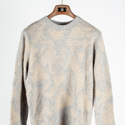 Stenstroms Grey & Tan Merino and Yak Wool Crewneck Sweater 6
