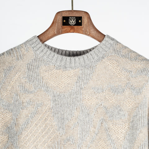 Stenstroms Grey & Tan Merino and Yak Wool Crewneck Sweater 7