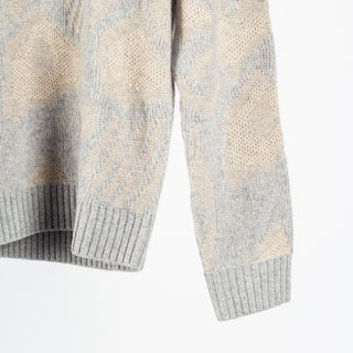 Stenstroms Grey & Tan Merino and Yak Wool Crewneck Sweater 4