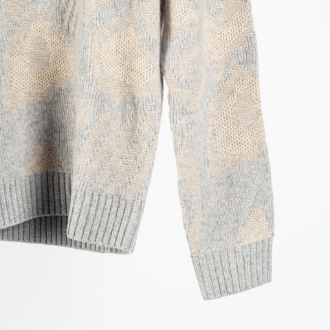 Stenstroms Grey & Tan Merino and Yak Wool Crewneck Sweater 4