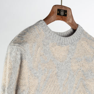 Stenstroms Grey & Tan Merino and Yak Wool Crewneck Sweater 3
