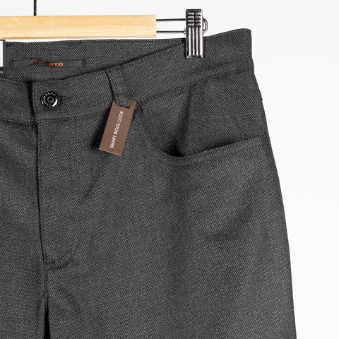 Alberto Textured Charcoal 1638 Pipe Pants 4