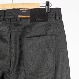Alberto Textured Charcoal 1638 Pipe Pants 7