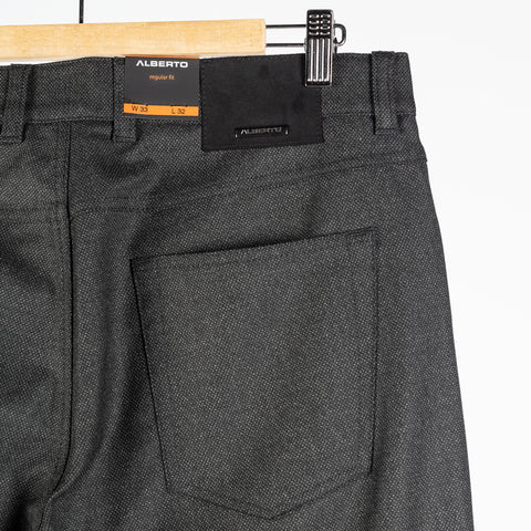 Alberto Textured Charcoal 1638 Pipe Pants 7