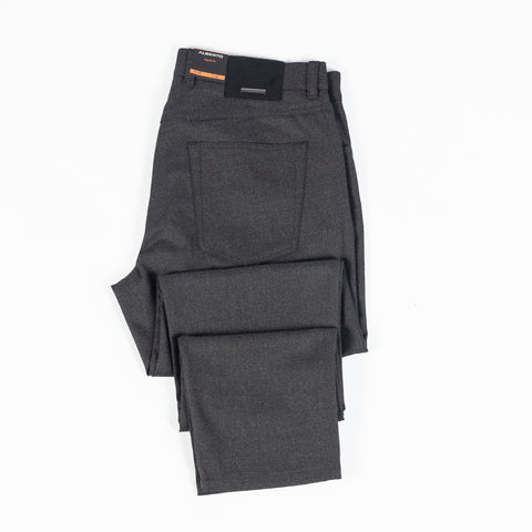 Alberto Textured Charcoal 1638 Pipe Pants 9