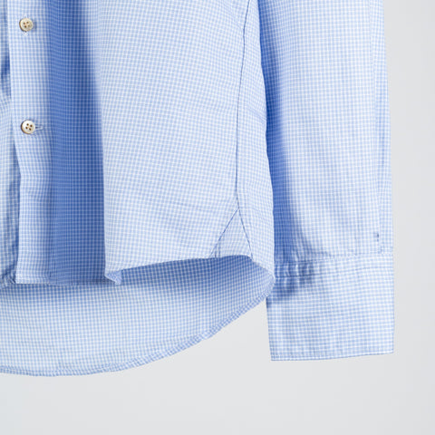 Stenstroms Light Blue Micro Check Casual Shirt - Slim 4