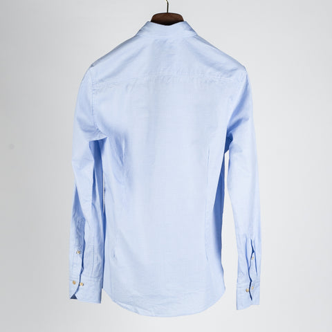 Stenstroms Light Blue Micro Check Casual Shirt - Slim 5
