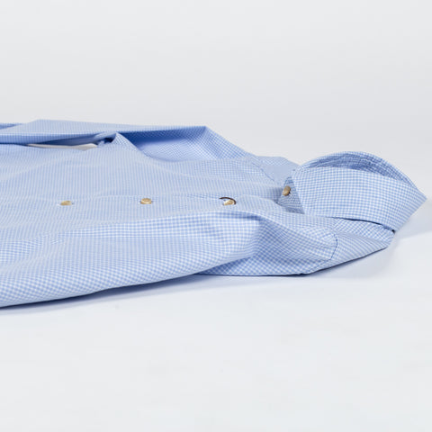 Stenstroms Light Blue Micro Check Casual Shirt - Slim 8