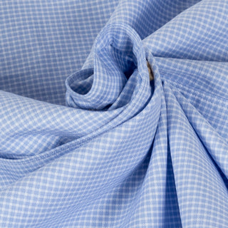 Stenstroms Light Blue Micro Check Casual Shirt - Slim 2
